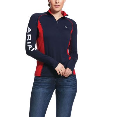 Ariat Tri Factor Lacivert / Kırmızı Baselayer Bayan (11130-561)